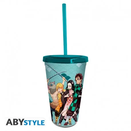 DEMON SLAYER - Pck Gobelet avec paille 470ml + Acryl® + Stickers – Image 2
