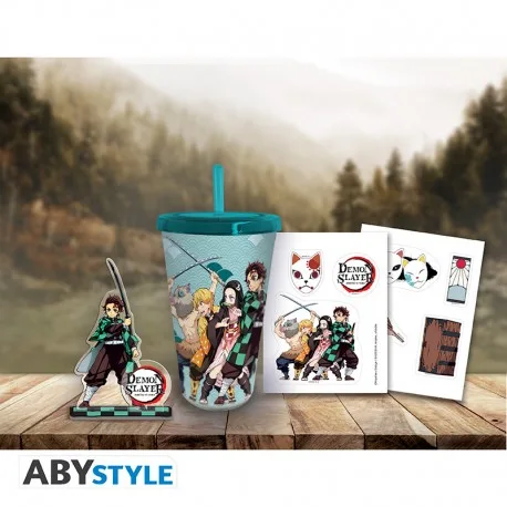 DEMON SLAYER - Pck Gobelet avec paille 470ml + Acryl® + Stickers – Image 4