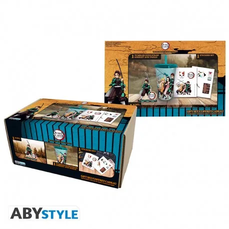 DEMON SLAYER - Pck Gobelet avec paille 470ml + Acryl® + Stickers