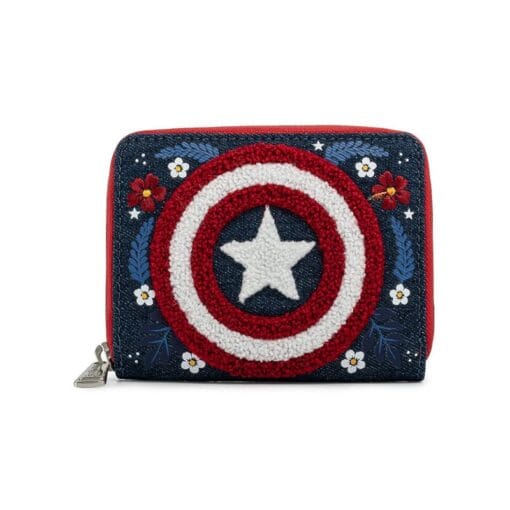Marvel Loungefly Portefeuille Captain America 80Th Anniversary Floral Sheild
