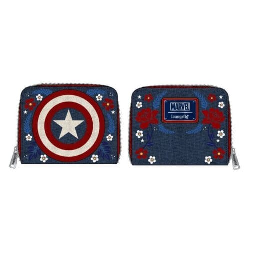 Marvel Loungefly Portefeuille Captain America 80Th Anniversary Floral Sheild – Image 3