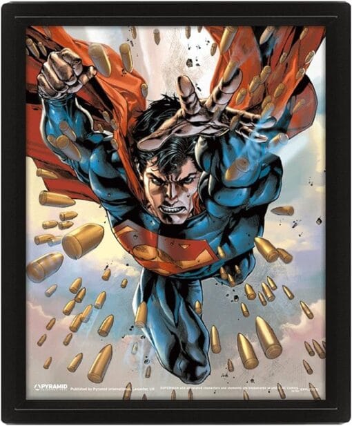 Cadre Mural Superman 3D Lenticulaire Bullets, 29cm x 24cm