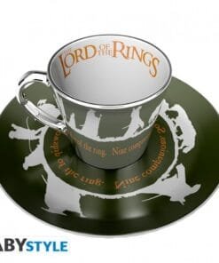 LORD OF THE RINGS -Tasse à café miroir et soucoupe-Communauté Anneau