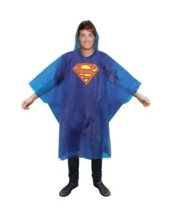 Alternative view of Poncho Superman - Poncho en plastique fin et étanche - Bleu - Mixte - Taille unique - Plastique