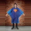 Poncho Superman - Poncho en plastique fin et étanche - Bleu - Mixte - Taille unique - Plastique