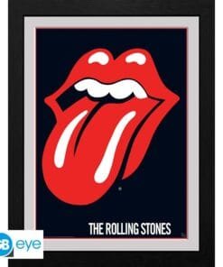 MUSIQUE - THE ROLLING STONES - Tirage encadré, Logo Lèvres & Langue Rouge (30x40)