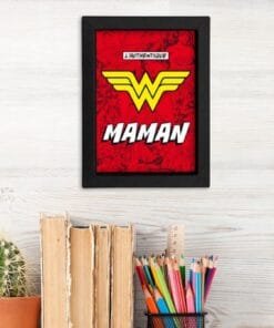 WONDER WOMAN - Cadre Kraft 15x20 - L'AUTHENTIQUE "W" MAMAN