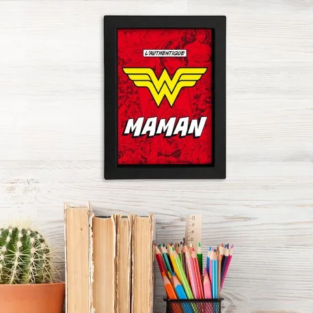WONDER WOMAN - Cadre Kraft 15x20 - L'AUTHENTIQUE "W" MAMAN