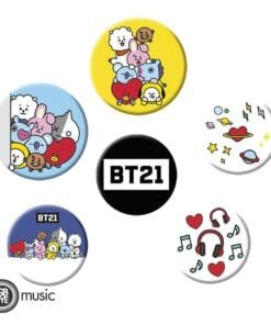 Alternative view of MUSIQUE - Pack de 6 Badges Mix BT21 À Collectionner !