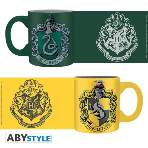 HARRY POTTER Set de 2 mugs à espresso Serpentard et Poufsouffle – Image 2
