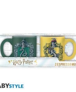 HARRY POTTER Set de 2 mugs à espresso Serpentard et Poufsouffle