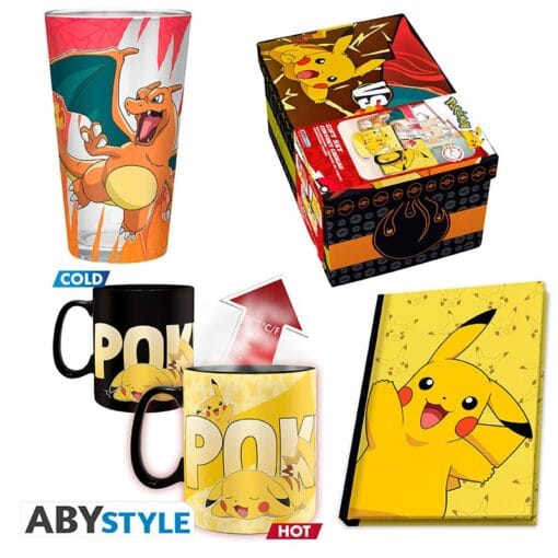 POKEMON Coffret cadeau premium Verre XXL + Mug + Cahier Pikachu – Image 6