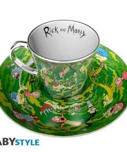 RICK AND MORTY Tasse à café miroir et soucoupe Portail