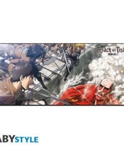 L'ATTAQUE DES TITANS Tapis de souris gaming XXL Eren vs Titan Colossa
