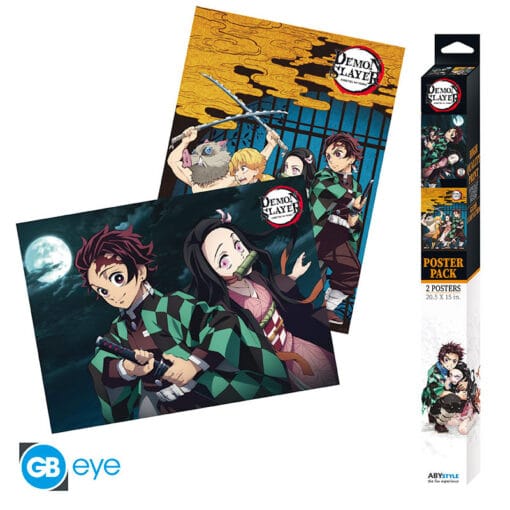 DEMON SLAYER Set 2 Chibi Posters Groupe & Duo (52 x 38 cm)