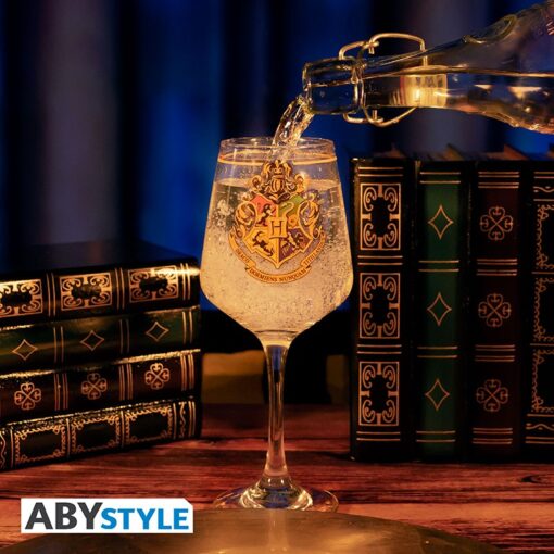 HARRY POTTER Verre à pied Emblème de Poudlard