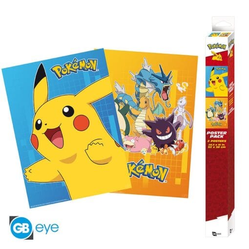 POKEMON Set 2 Chibi Posters Personnages colorés (52 x 38 cm)