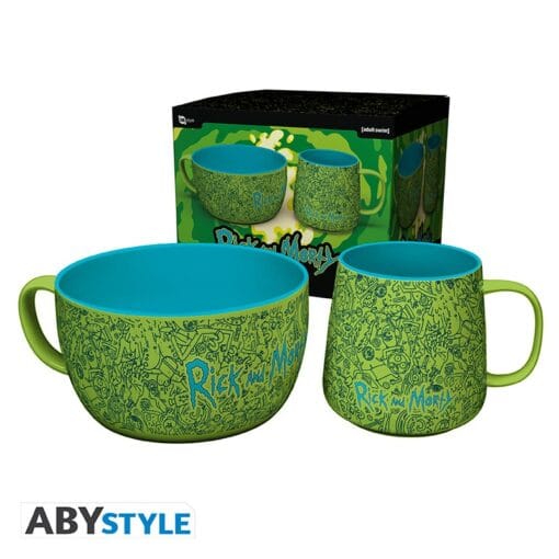 RICK AND MORTY Set Petit Déjeuner Mug + Bol Motif